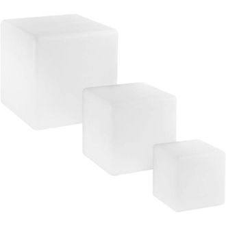 Fan Europe Lampada cubo led geco ricaricabile da esterno rgb con telecomando 40x40 cm - Bianco