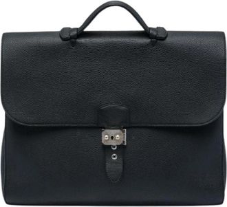 Herm&egrave;s Pre-owned Sac a Depeches 38 - Dames - Vintage Handtas - Zwart - ONE Size - Leer - Vintage