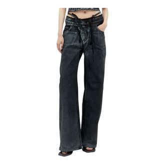 Ottolinger Ottolinger, Jeans, Dames, Zwart, S, Katoen, Double Fold Pants