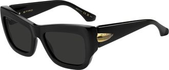 Etro Zwart/Grijs Zonnebril 0121/S - unisex - Zonnebrillen - Zwart - 56 MM - Accessoires