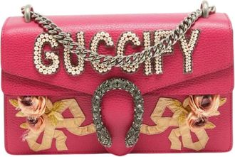 Gucci Pre-owned Leather gucci-bags - Dames - Vintage Schoudertas - Roze - ONE Size - Vintage