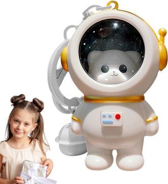 Generic Light-Up Plush Companion - Astronaut-Themed Animal Key Fob, Tiny Bag Charm Accessory, Glow-In-Dark Soft Figure | Backpack Hanging Ornament, Kawaiis Wa