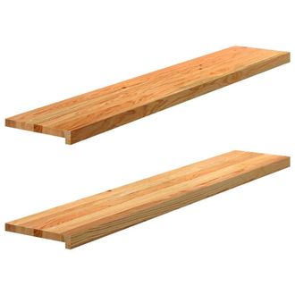 Berkfield Home Window Sills 2 pcs&not;Light Brown 140x25x2 cm Solid Wood Oak | Size: Medium