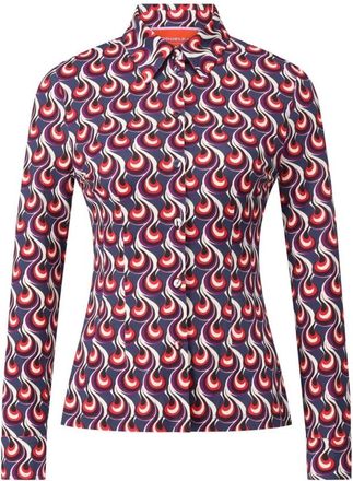 La DoubleJ Blouse met patroon en getailleerde pasvorm - Dames - Overhemden - Veelkleurig - S - Leer - Overhemden