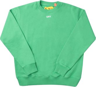 Off-white Boys Boys Off White Juniors Off Stamp Plain Crewneck Sweatshirt in Green Cotton - Size 10Y
