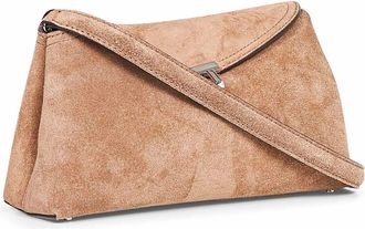 Toteme Womens Clutch Bag T-Lock Brown Leather Handbags Hand