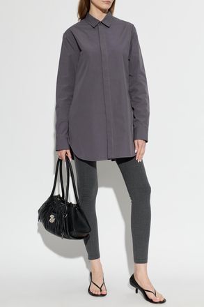 Jil Sander Shirt With A Back Slit, Womens, Grey