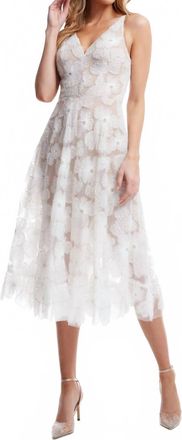 Dress The Population Blair Dress In White/nude