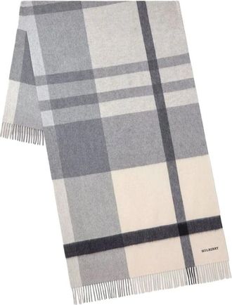Mulberry Sciarpa in lana merino a quadri grandi - - Accessories - Donna - Grigio - ONE SIZE