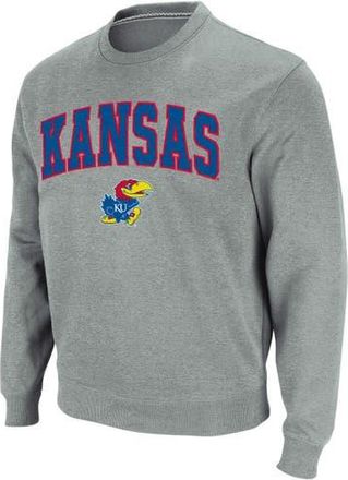Colosseum Mens Colosseum Heather Gray Kansas Jayhawks Arch & Logo Crew Neck Sweatshirt at Nordstrom, Size Small