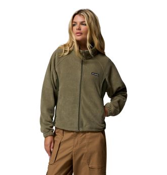 Columbia Womens Benton Springs Relaxed Full Zip Fleece Jacket, Stone Green, Medium