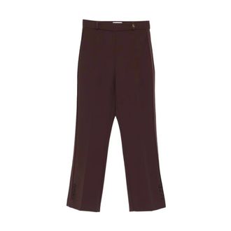 Elisabetta Franchi Cropped Trousers, female, Brown, Size: 2XL Polyester Cropped Trousers