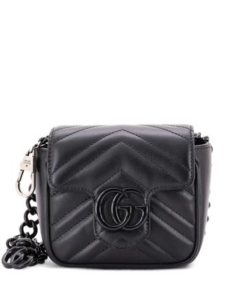 Gucci GG Marmont Flap Matelasse Leather Mini belt bag - Nero