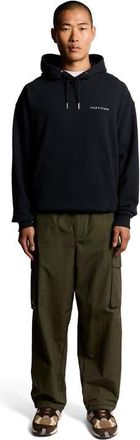 Lyle & Scott Script Brushback Pullover Hoodie in Dark Navy at Nordstrom, Size Xx-Large