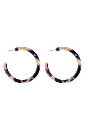 Eye Candy Los Angeles Paige Acrylic Hoop Earrings in Brown at Nordstrom Rack