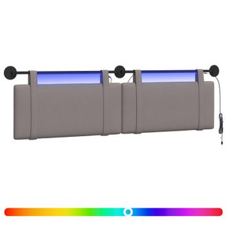 vidaXL Cabecero Colgante Con Luz Led Topo Tela Vidaxl