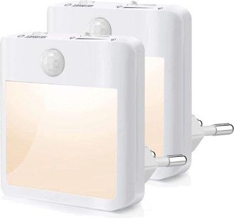 OEM Luz Nocturna Con Sensor De Movimiento, Luz Nocturna Led Con Indicador De Hora, Brillo Ajustable, Luz Nocturna Para Enchufe, Juego De 2 Unidades