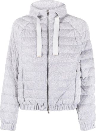 Herno metallic padded jacket - women - Metallic Fibre/Polyamide/Polyamide/Cotton/Feather/Goose Down/Polyester - 42 - Silver