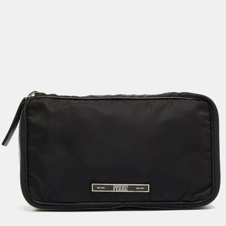 Gianfranco Ferre Black Leather And Nylon Clutches