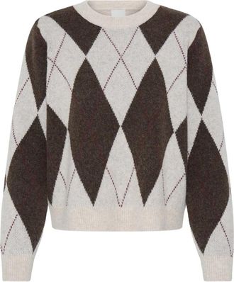 Ichi Ronde hals gebreid - Dames - Ronde hals truien - Veelkleurig - L - Truien & Vesten