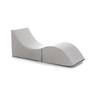 Talamo Italia Letto Pieghevole Arbil, Pouf Trasformabile In Letto Singolo, Chaise Longue In Ecopelle, 100% Made In Italy, 130x50h50 Cm, Bianco - Talamo Italia