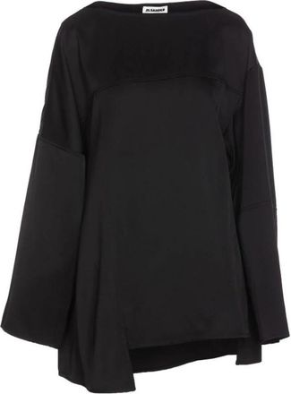 Jil Sander Zijde Blend Zwarte Blouse - Dames - Blouses - Zwart - L - Overhemden
