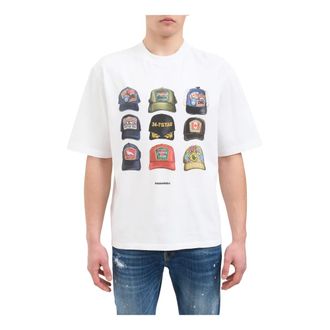 Dsquared2 T-Shirts, male, White, Size: L T-Shirt Iconique Loose Fit