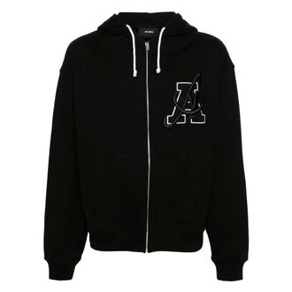 Axel Arigato Zip-throughs, male, Black, XL, Black Cotton Casual Hoodie Jumper