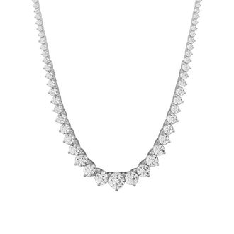 Diamond2Deal 14K White Gold 10 Ct. Lab Grown Diamond Graduated Necklace