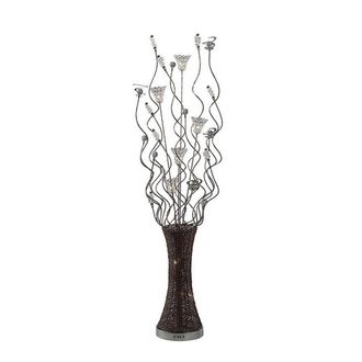 Netlighting (DH) Kristal Floor Lamp Chrome Coffee Silver 7 Light G4 in Brown