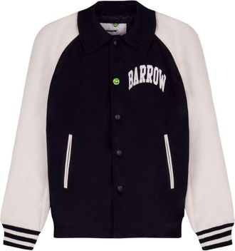 Barrow logo-print varsity jacket - unisex - Viscose/Viscose/Acrylic/Polyester/Polyester - 48 - Black