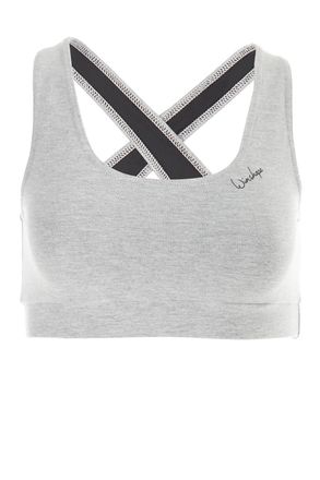 Winshape Sport-Bustier WINSHAPE WVR4, Damen, Gr. XS, grau (grau melange), Obermaterial:48% Baumwolle, 48% Polyester, 4% Elasthan, BHs Sport-Bustier, mit offene