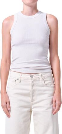 A Gold E Leigh Rib Racerback Tank in Powder at Nordstrom, Size X-Small