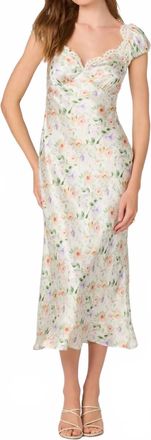 Astr Makaela Puff Sleeve Midi Dress In White