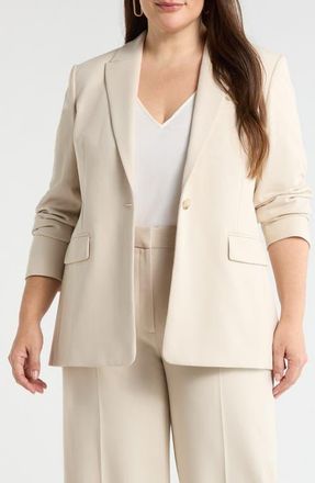 Nordstrom The Ingrid Classic Fit Blazer in Beige Oatmeal at Nordstrom, Size 3X