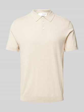 Selected Poloshirt mit elastischen Abschl&uuml;ssen in Ecru, Gr&ouml;&szlig;e XXL