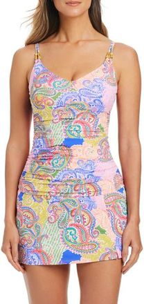 Bleu Rod Beattie Paisley Tankini Top in Pink Multi at Nordstrom, Size 12
