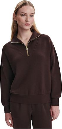 Varley Hawley 1/2 Zip Sweater Womens Clothing Coffee Bean : XS, Elastane/Polyester/Viscose
