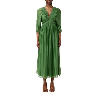Kaos Empire Waist Midi Dress - female - KAOS - Midi Dresses - Green - L - Dresses