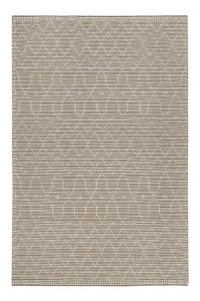Esprit Alfombra tejida a mano blanco beige de lana pura y algod&oacute;n 140x200