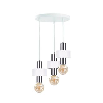 Netlighting Unica Cluster Pendant Ceiling Light White Silver 35cm 3x E27