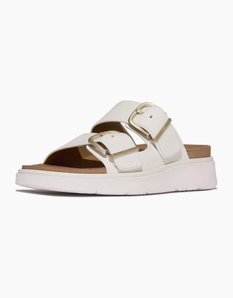 FitFlop Womens Fitflop Gen-FF Two-Bar Leather Womens Urban White Sandals - Size: 7