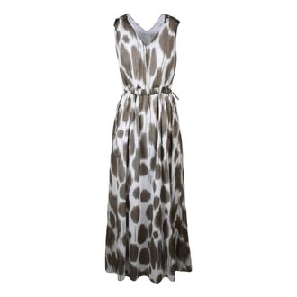 PESERICO Lange tuniekjurk - Dames - Maxi kleedjes - Veelkleurig - M - Katoen - Kleedjes