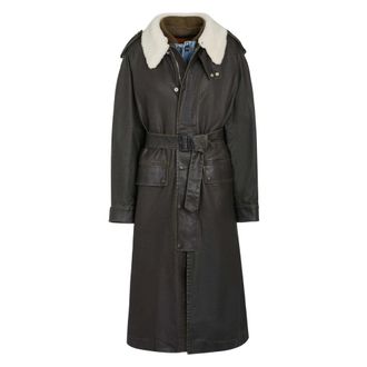 Diesel Lange jas met ceintuur - Dames - Mantels - Bruin - Maat: M