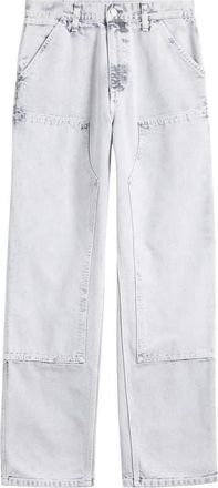 Carhartt Work in Progress Double Knee Organic Cotton Canvas Carpenter Pants in Black Chalk Wash at Nordstrom, Size 28 X 32