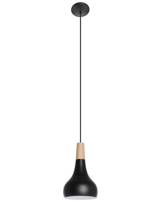 Eglo Eglo Sabinar 1 Light Pendant With Black Finish & Black & White Metal Shade