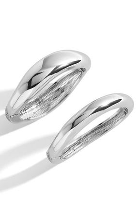 BaubleBar Priya Set of 2 Hinge Bangles in Silver at Nordstrom