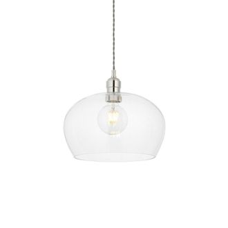 Netlighting LIVORNO Dimmable Stylish Indoor Glass Single Pendant Ceiling Lamp in Silver