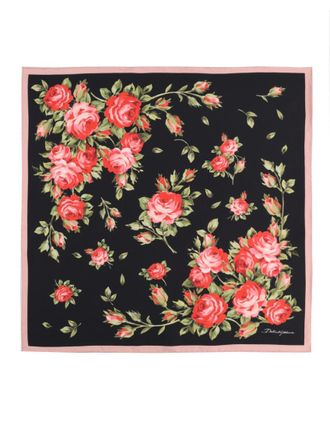 Dolce & Gabbana Black Floral Scarves