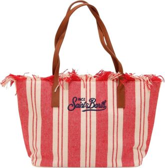 MC2 Saint Barth Borsa a Mano Mid Fringe Double Stripes - - Bags - Donna - Rosso - ONE SIZE